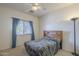 Cozy bedroom with a ceiling fan, natural light, and carpeted floors at 7937 W Chickasaw St, Phoenix, AZ 85043