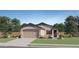 Charming single-story home featuring a two-car garage, landscaped yard, and inviting front entrance at 15018 W Buckskin Trl, Surprise, AZ 85387