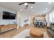 The open floorplan connects the kitchen and living spaces, perfect for entertaining guests at 21303 E Estrella Rd, Queen Creek, AZ 85142