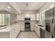 Well-equipped kitchen features stainless steel appliances, quartz countertops, and white cabinets at 2315 N 52Nd St # 144, Phoenix, AZ 85008