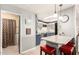 Eat-in kitchen features blue cabinets, tile backsplash, and bar with seating at 7807 E Main St # Cc-71, Mesa, AZ 85207