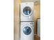 Efficient laundry area with stacked LG washer and dryer, maximizing space in a compact design at 839 S Westwood -- # 154, Mesa, AZ 85210