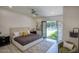 Modern bedroom with direct access to the outdoor pool area through glass doors at 921 W Willetta St, Phoenix, AZ 85007
