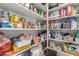 Well-stocked pantry with ample shelving space for organized storage of food items and household supplies at 13720 N 148Th Dr, Surprise, AZ 85379