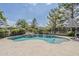 Secluded backyard pool area featuring lush landscaping and natural rock features for added serenity at 18066 N Stonegate Rd, Maricopa, AZ 85138