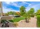 Lush backyard featuring a sparkling pool, outdoor seating, and well-maintained artificial grass at 3400 S Whetstone Pl, Chandler, AZ 85286