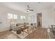 Inviting living room featuring stylish furniture, wood floors and bright natural light at 3400 S Whetstone Pl, Chandler, AZ 85286