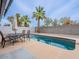 The backyard includes a private pool and an outdoor dining area perfect for entertaining at 5817 S Siesta Ln, Tempe, AZ 85283