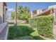 Backyard with a lush green lawn and landscaping in a community setting at 205 N 74Th St # 227, Mesa, AZ 85207