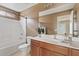 Bathroom with a shower-tub combination, modern vanity, and large mirror at 2286 E Mohave Ln, Apache Junction, AZ 85119