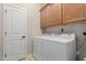 Laundry room with modern appliances and a convenient storage solution at 4241 N Pebblecreek Pkwy # 7, Goodyear, AZ 85395