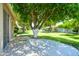 Spacious back patio and shady lawn area offer a great spot for outdoor relaxation and entertainment at 19030 N Signal Butte Cir, Sun City, AZ 85373