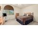A bedroom featuring neutral colored walls, vaulted ceiling, and window with blinds at 194 E Canyon Creek Dr, Gilbert, AZ 85295