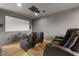 Private theater room equipped with comfortable seating, a large screen, and premium audio equipment at 5309 E Hearn Rd, Scottsdale, AZ 85254