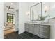 Bathroom with a view of the bedroom and shelves at 8196 E Sunnyside Dr, Scottsdale, AZ 85260
