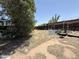 Overgrown backyard with a large shade tree and piles of discarded refuse and building materials at 2030 N 21St Pl, Phoenix, AZ 85006