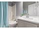 Bathroom with a shower-tub combo and single vanity at 24813 W Rosita Ave, Buckeye, AZ 85326