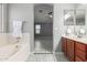 Main bathroom view from soaking tub to bedroom at 24813 W Rosita Ave, Buckeye, AZ 85326