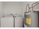 Clean laundry room featuring a white washer, dryer, and water heater for efficient home management at 3202 W Glenrosa Ave, Phoenix, AZ 85017