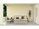 Comfortable covered patio featuring stylish seating, plants, and tranquil outdoor living space at 4571 E French Rd, San Tan Valley, AZ 85143