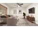 Living room with neutral decor, modern furniture, and stylish rug for a cozy ambiance at 6932 E Latham St, Scottsdale, AZ 85257