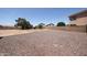 A spacious fenced backyard has low-maintenance landscaping and backs to neighboring homes at 9243 W Palmer Dr, Peoria, AZ 85345