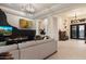 Comfortable living area showcasing modern decor, including a sleek fireplace and contemporary furnishings at 9675 E Roadrunner Dr, Scottsdale, AZ 85262