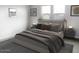 Cozy bedroom with plush bedding, neutral decor, and decorative wall art at 16035 W Questa Dr, Surprise, AZ 85387