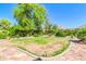 Well-maintained backyard with green grass and landscaping at 2383 E Zion Way, Chandler, AZ 85249