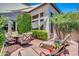 Inviting outdoor patio with comfortable seating, lush greenery, and a tranquil ambiance at 2383 E Zion Way, Chandler, AZ 85249