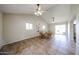 Comfortable dining room featuring vaulted ceilings, lots of windows and an airy feel and open access to the patio at 3633 W Redfield Rd, Phoenix, AZ 85053