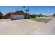 Spacious driveway leading to a single-story home with a well-maintained lawn and mature palm trees at 3633 W Redfield Rd, Phoenix, AZ 85053