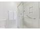 Bathroom featuring glass enclosed shower with white subway tiles and a built-in niche at 9450 E Becker Ln # 1046, Scottsdale, AZ 85260