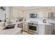 Well-lit kitchen featuring stainless steel appliances and ample white cabinetry at 9450 E Becker Ln # 1046, Scottsdale, AZ 85260