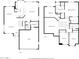 Black and white combined floor plan outlining the layout and room dimensions for both floors at 1655 W Stanford Ave, Gilbert, AZ 85233