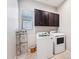 Bright laundry room equipped with modern appliances and storage, providing functionality and organization at 19002 N Arbor Dr, Maricopa, AZ 85138