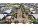 A bird's-eye view of the property, displaying the layout of the backyard and the neighborhood's design at 2518 E Novak Way, Phoenix, AZ 85042