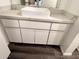 Bathroom vanity with a modern vessel sink and quartz countertop at 4850 E Desert Cove Ave # 241, Scottsdale, AZ 85254