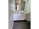 Bathroom vanity with a modern vessel sink and quartz countertop at 4850 E Desert Cove Ave # 241, Scottsdale, AZ 85254