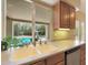 Bright kitchen sink overlooking the private pool and backyard at 6911 E Thunderbird Rd, Scottsdale, AZ 85254