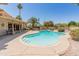 Refreshing pool with a patio and privacy landscaping creates a relaxing outdoor oasis at 6931 E Pershing Ave, Scottsdale, AZ 85254