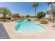Sparkling private pool surrounded by mature landscaping in a serene backyard setting at 6931 E Pershing Ave, Scottsdale, AZ 85254