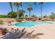 Backyard pool surrounded by desert landscaping at 6931 E Pershing Ave, Scottsdale, AZ 85254