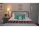 Bedroom featuring a decorative pillow and bedside table with a lamp and small plant at 1333 N Higley Rd # 7, Mesa, AZ 85205