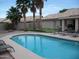 Relaxing backyard featuring a sparkling pool and lounge chairs, creating a perfect oasis for leisure at 1333 N Higley Rd # 7, Mesa, AZ 85205
