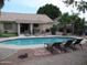 Gorgeous backyard pool and patio area, perfect for relaxing and entertaining guests at 1333 N Higley Rd # 7, Mesa, AZ 85205