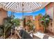 Outdoor living space with patio furniture and awning; great for entertaining and relaxing at 1633 E Lakeside Dr # 156, Gilbert, AZ 85234