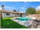 Refreshing backyard pool surrounded by artificial turf, providing a perfect spot for outdoor enjoyment at 1713 W Royal Palm Rd, Phoenix, AZ 85021