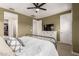 Comfortable bedroom featuring a dresser with a TV and multiple doors, offering functionality and style at 1882 S Jesse Pl, Chandler, AZ 85286