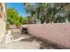 Private backyard features a built-in BBQ, small patio, and a pink block privacy wall at 1887 W Periwinkle Way, Chandler, AZ 85248